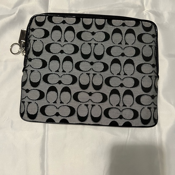 Coach Accessories Coach Tablet Case Fabric Black And Silver Poshmark